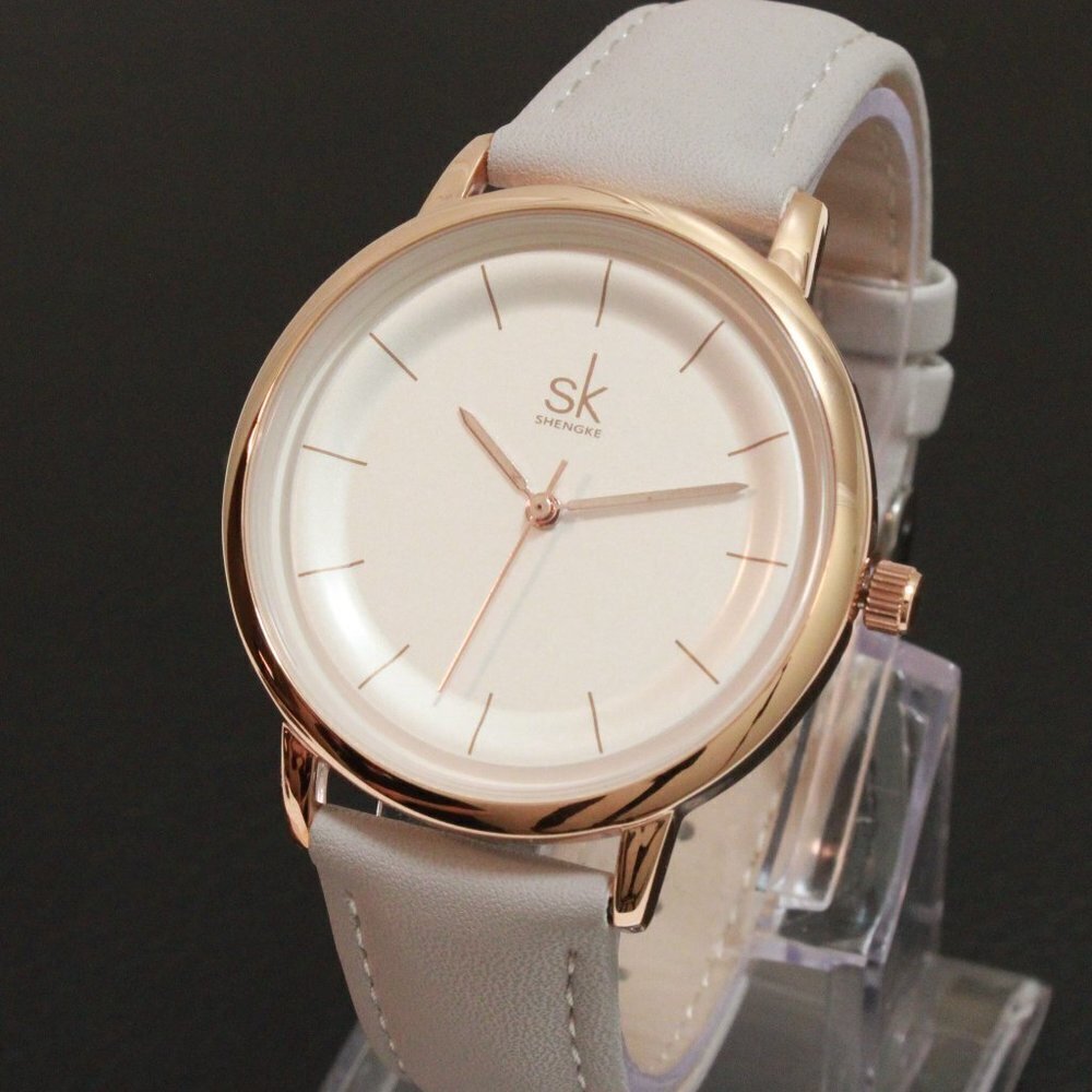 Ladies Dress Quartz Watch White Dial Grey Strap 38mm - Picture 14 of 14